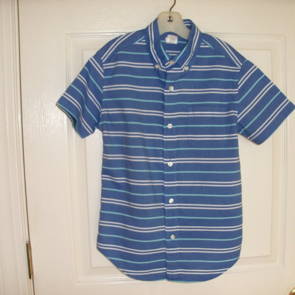 Boys CrewCuts Blue Striped Button up Size 10